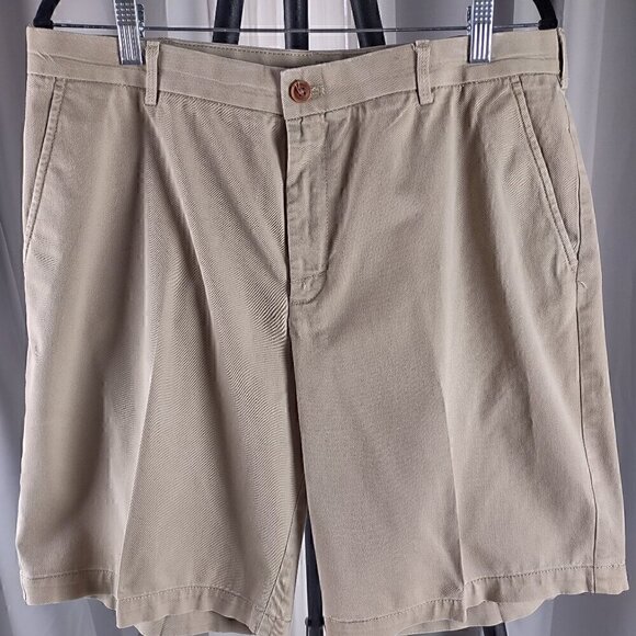 Izod Saltwater Stretch Men's Cotton Spandex Tan 4 Pocket Shorts Size 34 - Picture 2 of 13